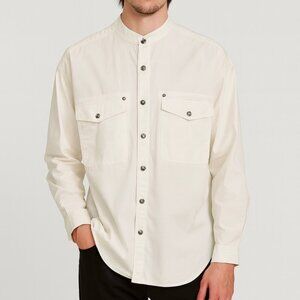 Versace Jeans Couture Men's Mandarin Collar Button Down Shirt
